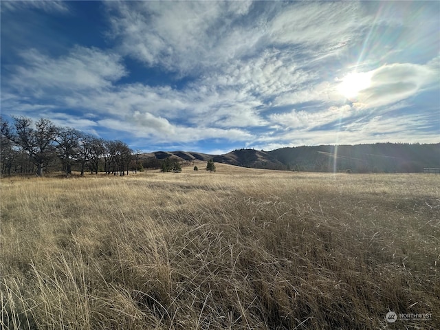 mountain view with a rural view