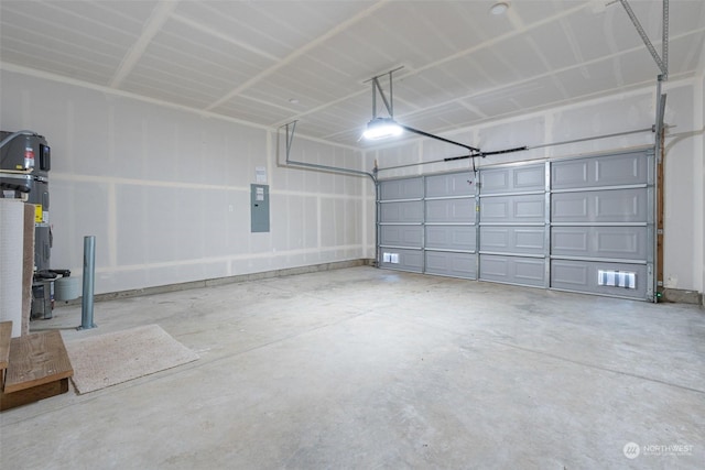 garage with electric panel