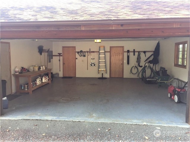 view of garage