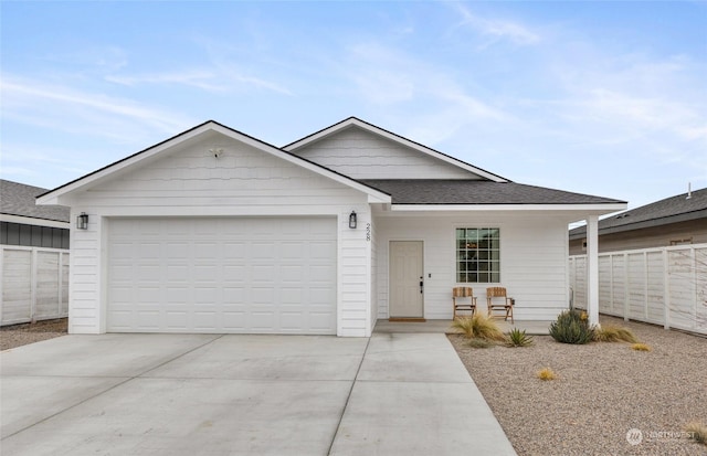 ranch-style house featuring a garage