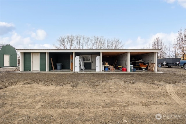 view of garage