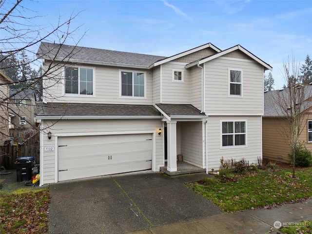 view of property featuring a garage