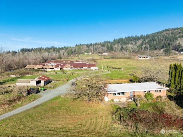 bird's eye view featuring a rural view