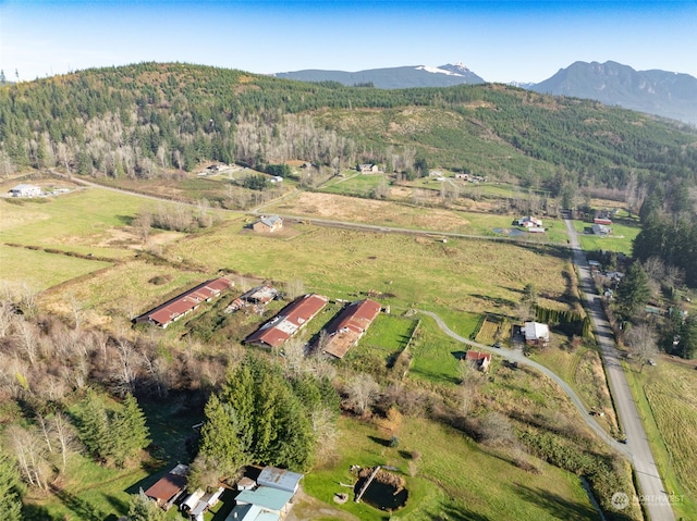 bird's eye view featuring a mountain view