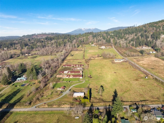 aerial view featuring a mountain view