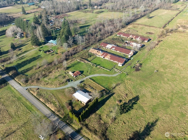 bird's eye view featuring a rural view