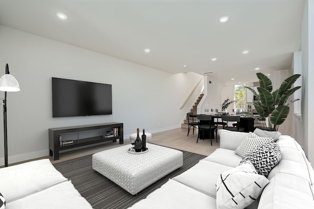 living room featuring hardwood / wood-style floors