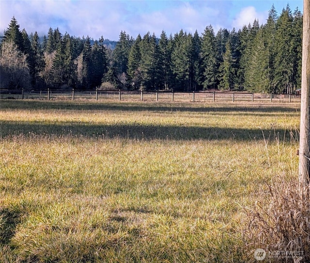 view of landscape featuring a rural view