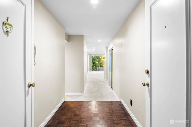 hallway featuring carpet floors