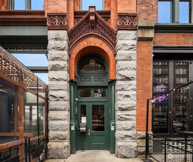 entrance to property with french doors