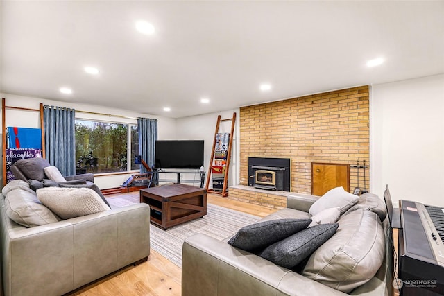 living room featuring light wood-type flooring