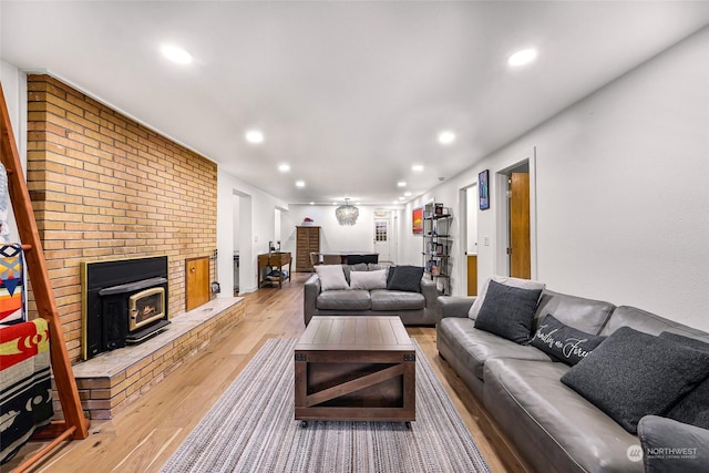 living room with light wood-type flooring