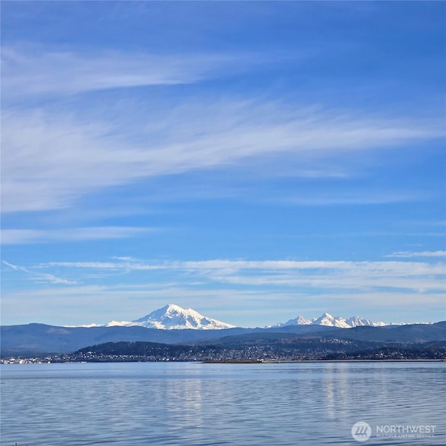 view of water feature with a mountain view