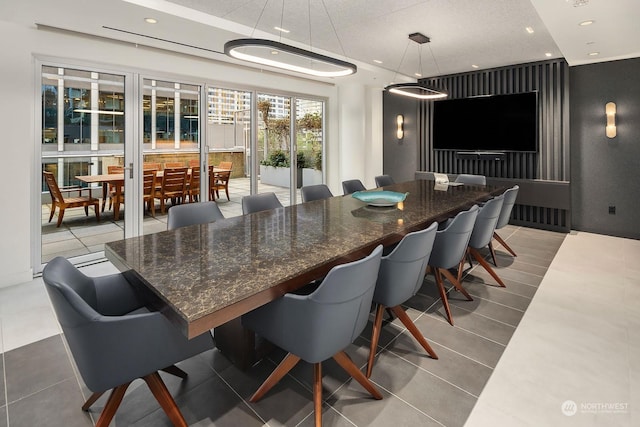 view of tiled dining room