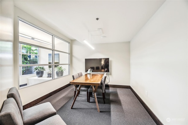 view of carpeted home office