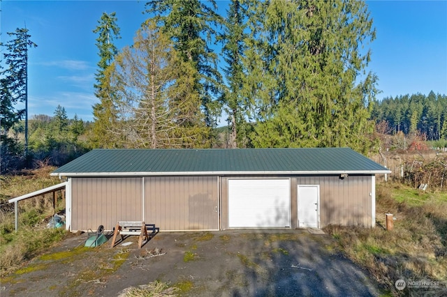 view of garage