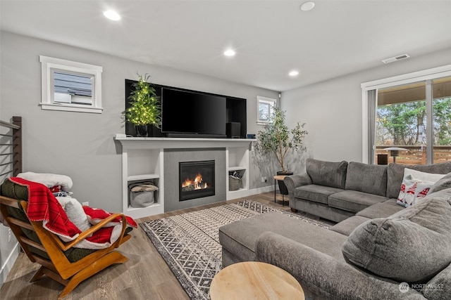 living room featuring hardwood / wood-style floors