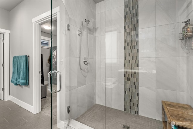 bathroom featuring an enclosed shower