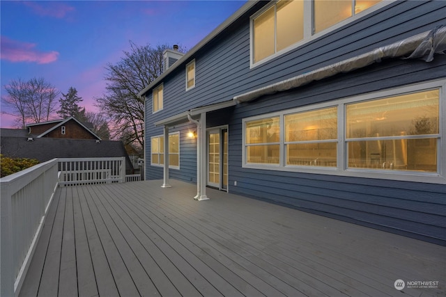 view of deck at dusk