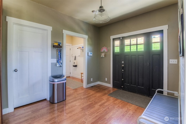 foyer featuring light wood-type flooring