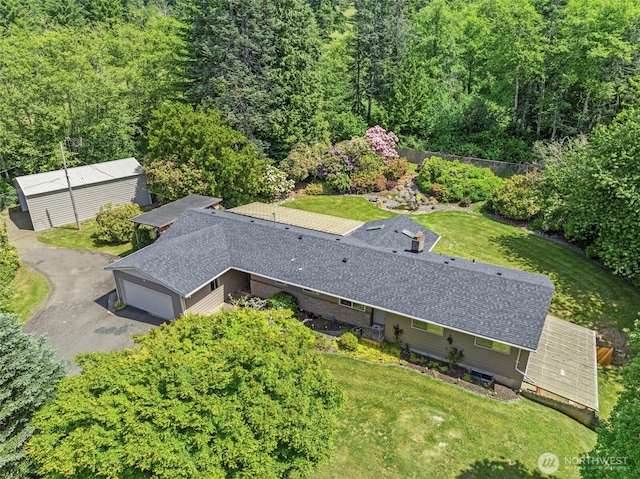 309 E State Route 4, Cathlamet, WA 98612 - aerial view of property and surrounding area with a heavily wooded area