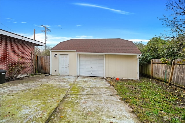 view of garage