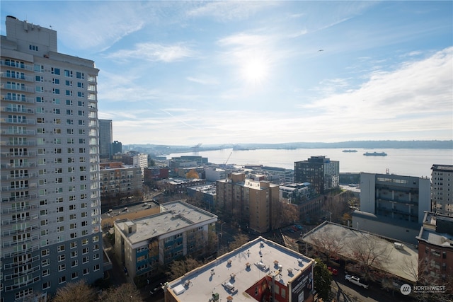 view of city featuring a water view