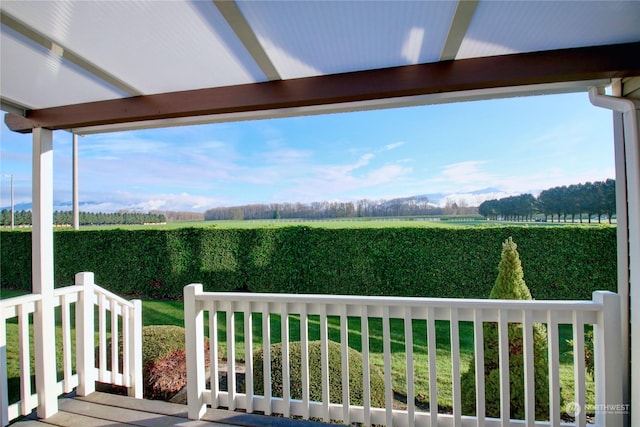 view of yard with a rural view