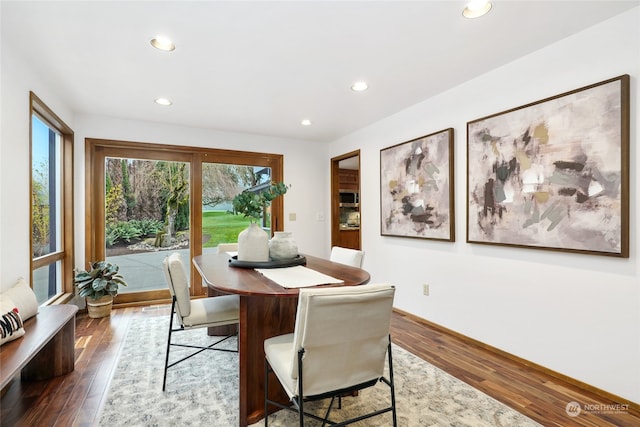 dining room featuring dark wood-type flooring