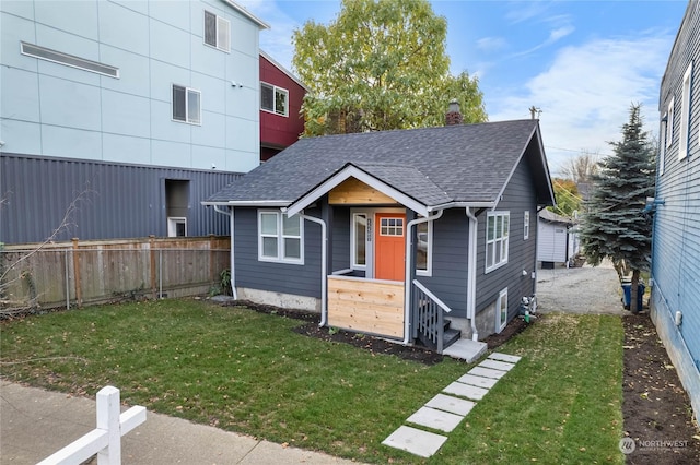 view of front of house with a front yard