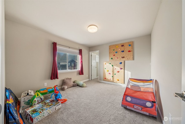 game room featuring carpet flooring