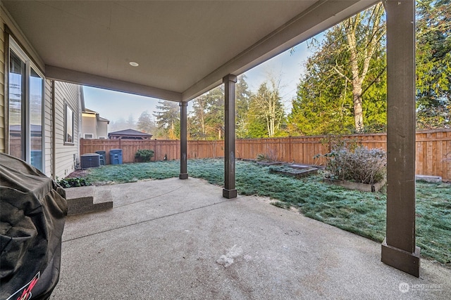 view of patio featuring central AC