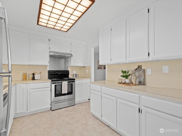 kitchen featuring white cabinets and stainless steel appliances