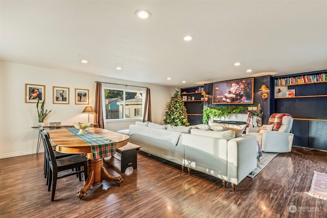 living room with hardwood / wood-style floors