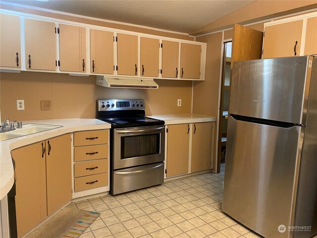 kitchen with stainless steel appliances and sink