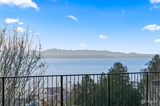 view of water feature featuring a mountain view