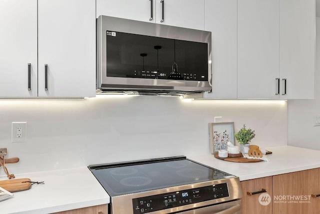 kitchen featuring white cabinetry and stainless steel appliances