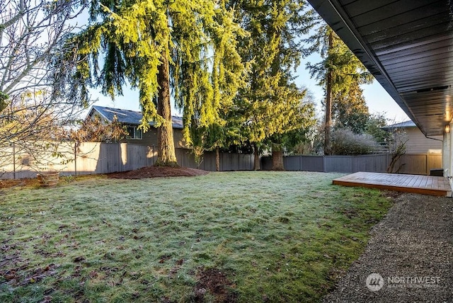 view of yard featuring a deck