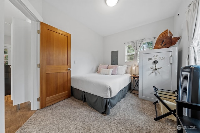 bedroom featuring electric panel