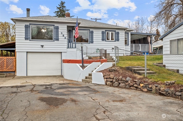 view of front of home with a garage