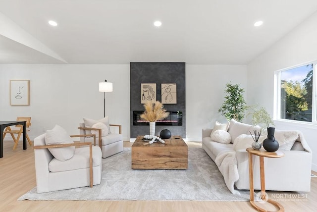 living room featuring light hardwood / wood-style flooring