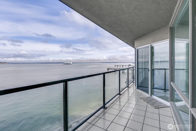 balcony with a water view