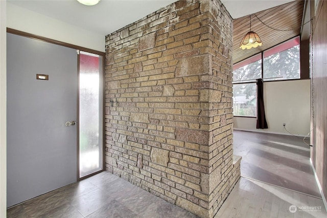 foyer with hardwood / wood-style flooring