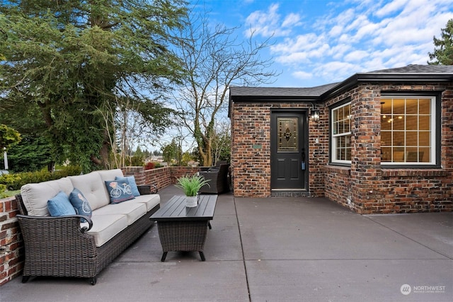 view of patio featuring outdoor lounge area