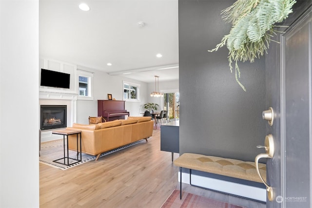 living room featuring hardwood / wood-style flooring