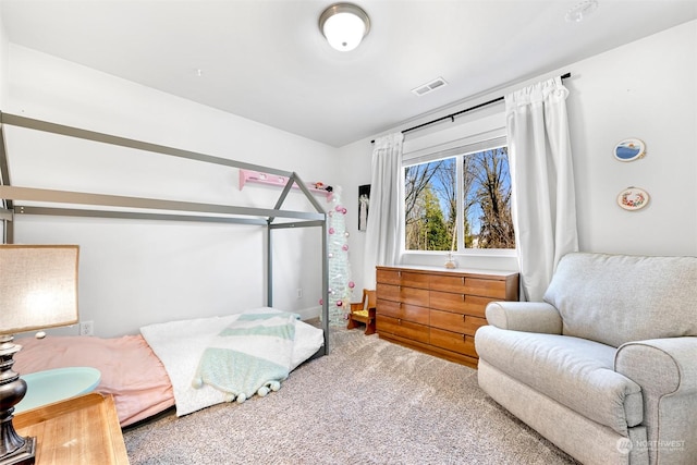 bedroom featuring carpet