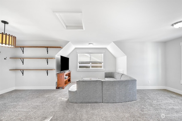 unfurnished living room with light colored carpet