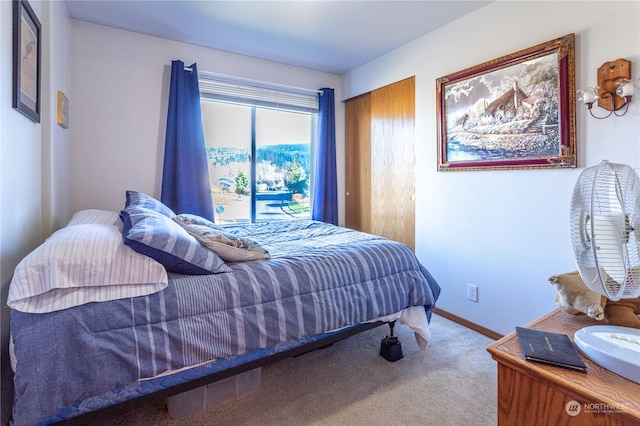 bedroom featuring carpet