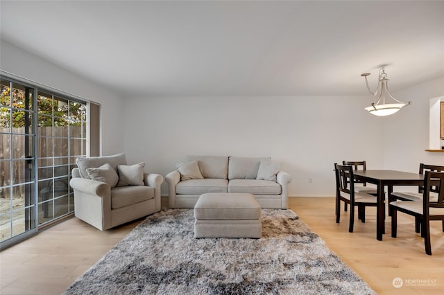 living room featuring light hardwood / wood-style flooring