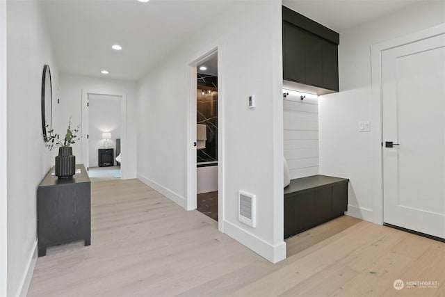 hall featuring light hardwood / wood-style floors